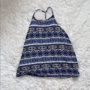Blue and Tan Halter Tank Top